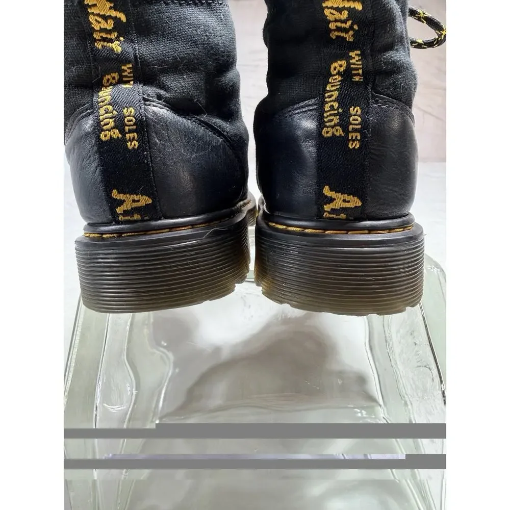 Dr. Martens 1460 Panel Y Ladies 7 Plaid Lined Black Combat Boots Modern Craft